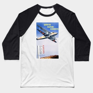 Vintage Travel Poster  Australia Qantas Empire Airways Baseball T-Shirt